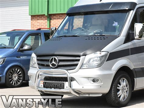 Mercedes Sprinter 2014 2018 Plain Black Full Length Bonnet Bra Vanstyle