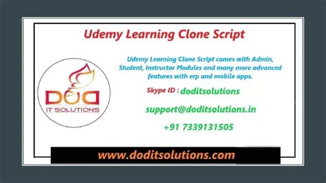 Ppt Readymade Best Udemy Clone Script Dod It Solutions Powerpoint