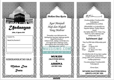 Undangan Walimatussafar Haji Format Word Massiswo Com