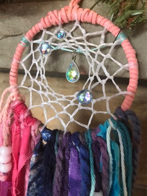 Small Pink Girly Dream Catcher Wall Hanging Home Decor Custom Etsy