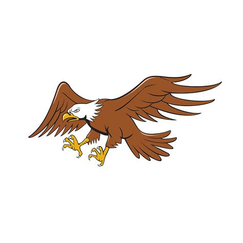 American Bald Eagle Swooping Cartoon Digital Art By Aloysius Patrimonio
