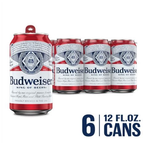 Budweiser Lager Beer 6 Pk 12 Fl Oz Bakers