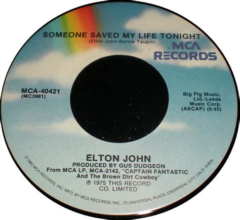 Elton John Someone Saved My Life Tonight Pinckneyville Vinyl Discogs