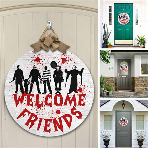 Signs Wall Hangings Halloween Welcome Sign Scary Welcome Sign Halloween