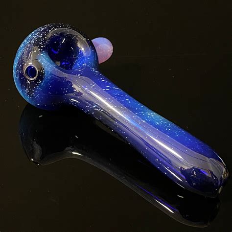 Galaxy Pipe Cobalt Space Pipe Space Fumed Cobalt Glass Pipe Heady Han