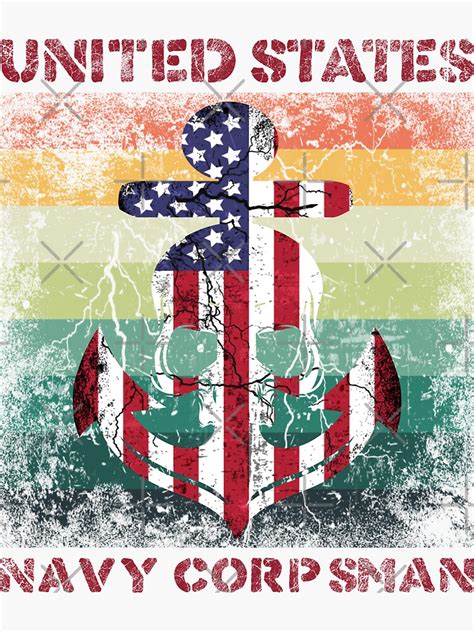 Us Navy Corpsman Sticker For Sale By Designer Rajon Redbubble