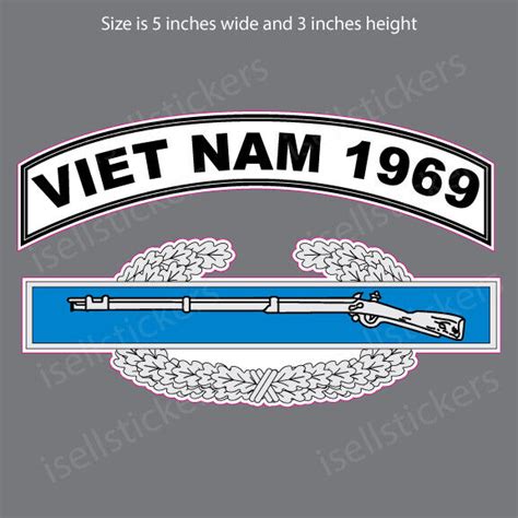 Ar 2169 Army Vietnam 1969 Combat Infantry Badge Bumper Sticker Vinyl