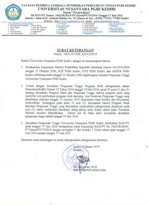 Detail Contoh Surat Keterangan Akreditasi Dari Ban Pt Koleksi Nomer