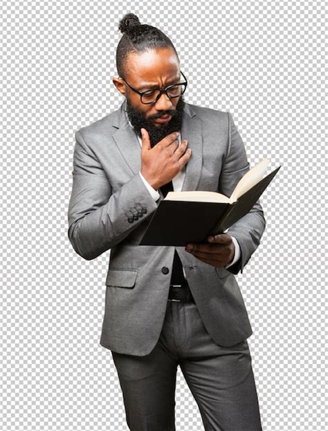 Premium Psd Business Black Man Holding A Book