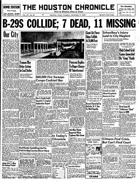 This Day In Houston History Nov 17 1949 City Blamed For Not