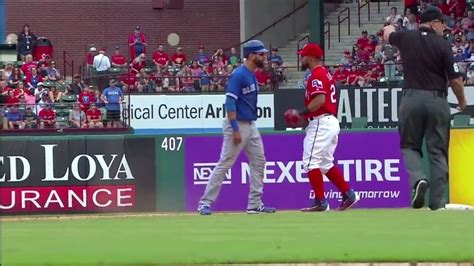 Rougned Odor Punches Jose Bautista In The Face Toronto Blue Jays Vs