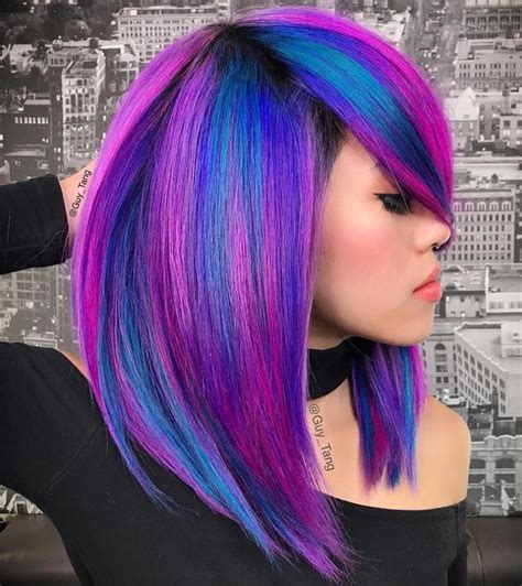 Pink And Blue Neon Hair Haircolorcrazy Neon Hair Bright Hair Colors