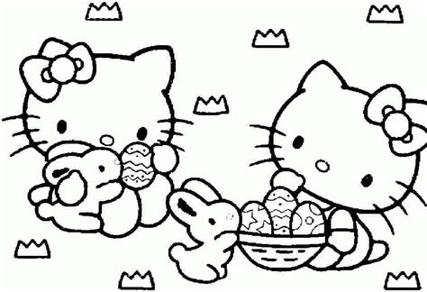 Hello Kitty Easter Coloring Pages Coloring Home
