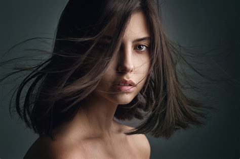 Wallpaper Women Model Face Brunette Portrait X Wallpapermaniac Hd