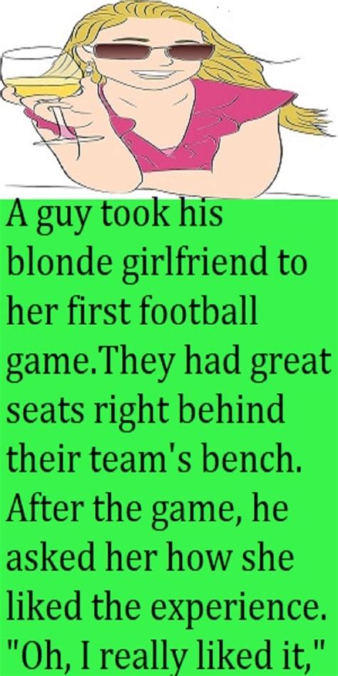 A Guy Took His Blonde Girlfriend To Her First Football Game They Had