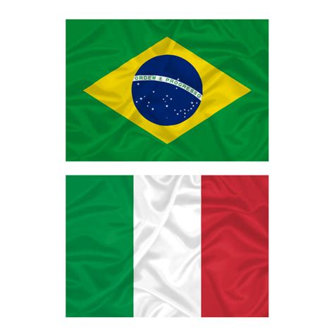 A bandeira nacional é um tricolor com três listras verticais em verde, branco e vermelho. Bandeira da Itália + Bandeira do Brasil Kit no Elo7 ...