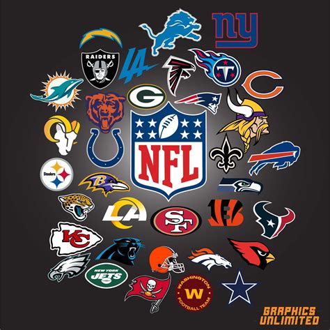 All 32 Nfl Svg Teams Logos Up To Date Scalable Ai File And Etsy