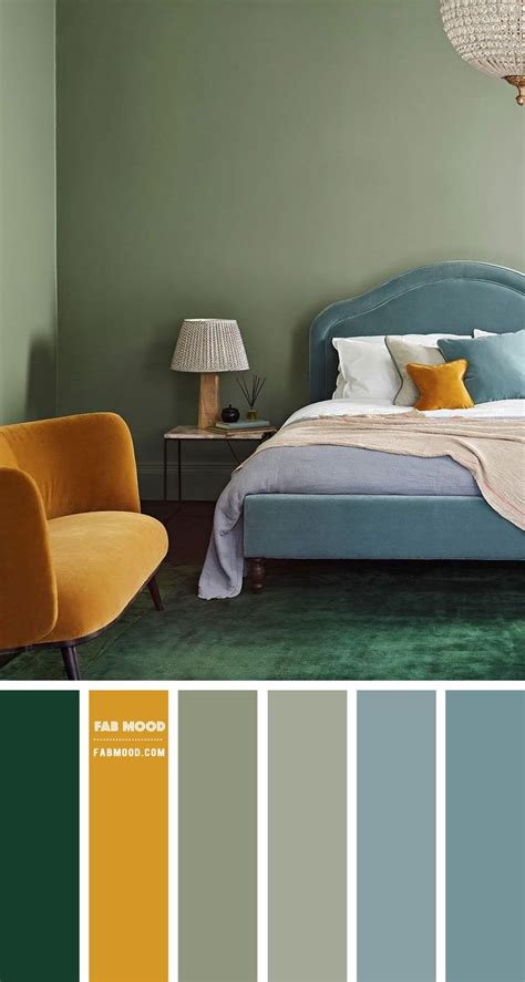Blue Mustard And Sage Bedroom Bedroom Color Schemes Room Color