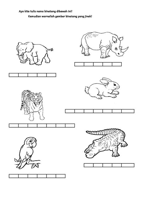 Worksheet Bahasa Indonesia Untuk Anak Tk