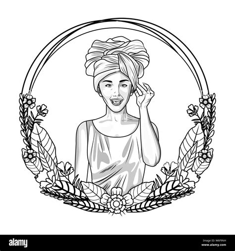 Pop Art Beautiful Woman Cartoon In Black And White Stock Vector Image And Art Alamy