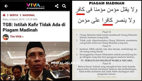 Tgb Salah Istilah Kafir Ada Di Piagam Madinah Konten Islam