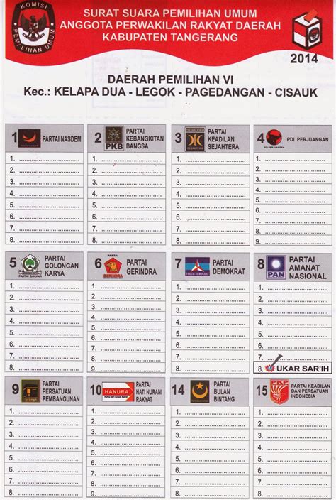 UKAR SAR'IH DRPD KAB TANGERANG: DAERAH PEMILIHAN 6 / DAPIL VI KABUPATEN