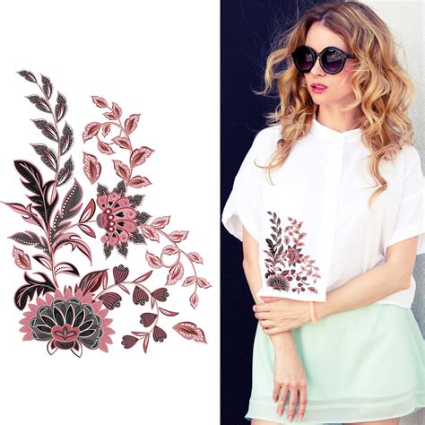 Buy Ins Flower Pattern Heat Transfer Iron On Stickers Patches For Clothes T