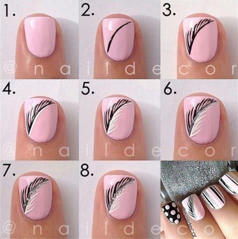 50 Stunning Nail Art Tutorials That Youll Love Feather Nails