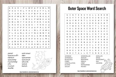 free printable outer space word search easy and hard versions the artisan life