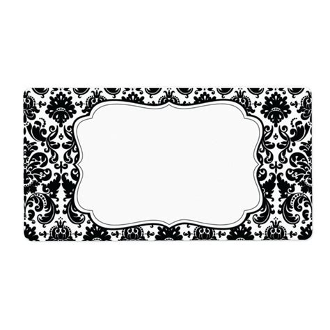 Elegant Damask Label Zazzle