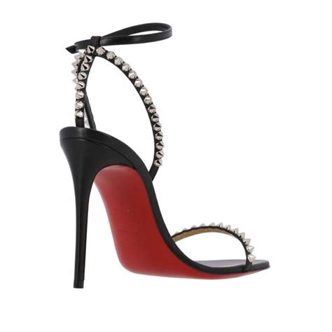 Christian Louboutin So Me Sandal In Studded Leather Black Heeled