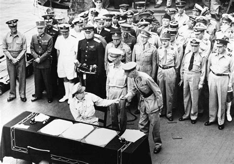 Sept 2 1945 Surrender On The Battleship Missouri The End To World