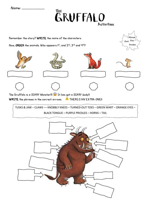 The Gruffalo Activity worksheet