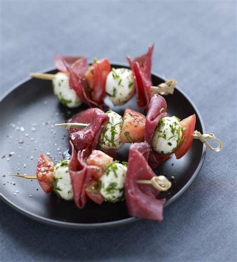 Brochette de viande des Grisons tomates séchées mozzarella