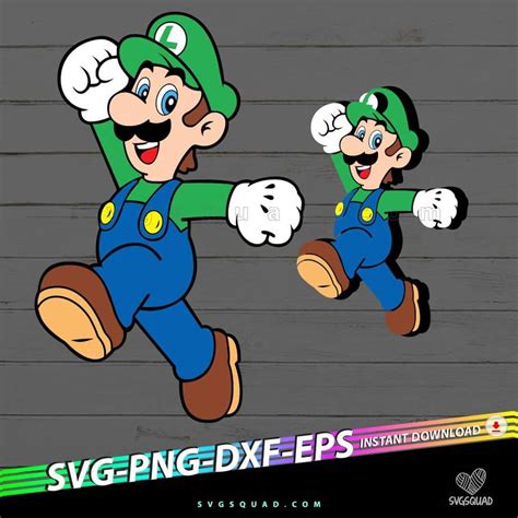 Luigi Svg Layered Luigi Svg Png Dxf Vector Mario Luigi Cut File Cricut