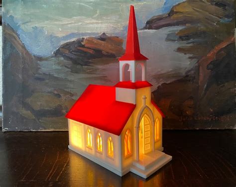 Vintage Celluloid Musical Light Up Church Vintage Christmas Etsy
