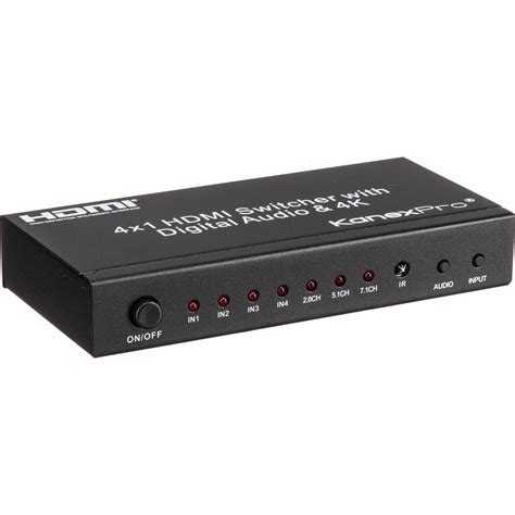Kanexpro 4x1 Hdmi Switcher With 4k Support And Audio Sw Hd4x1aud4k