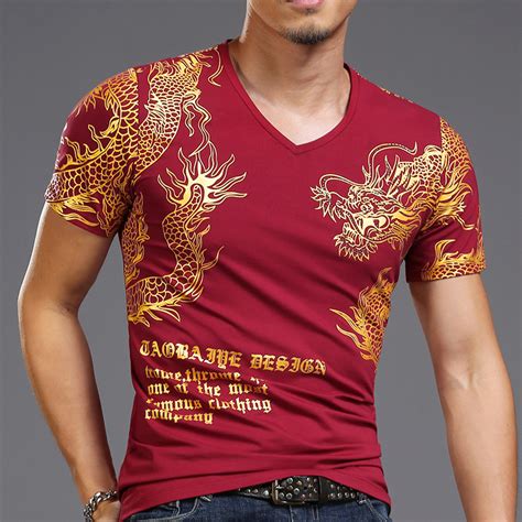 2018 Bronzing 3d Dragon Print T Shirt Mens Short Sleeve T Shirts Male