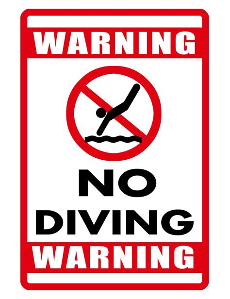 No Diving Sign Durable Aluminum Never Rust Swimming Pool Sign Full