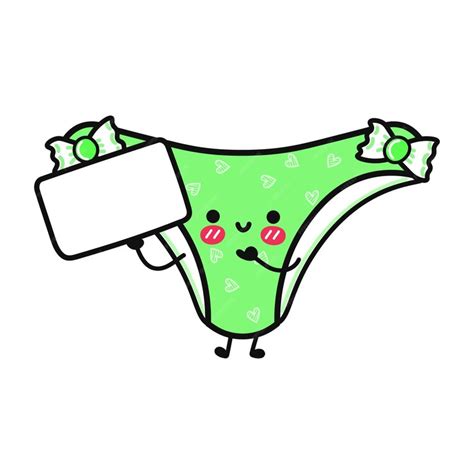 Premium Vector Cute Funny Green Panties With Poster