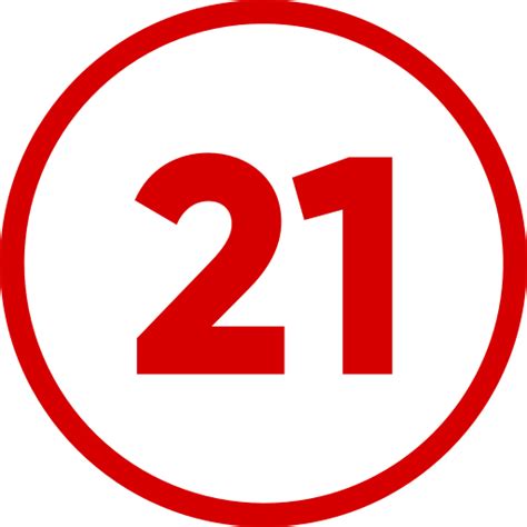 Number 21 Generic Flat Icon