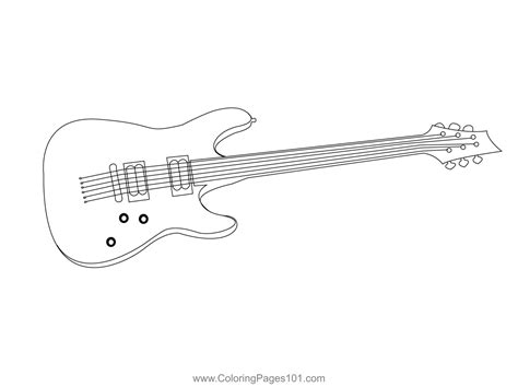 Electric Guitar 1 Coloring Page for Kids - Free Guitar Printable