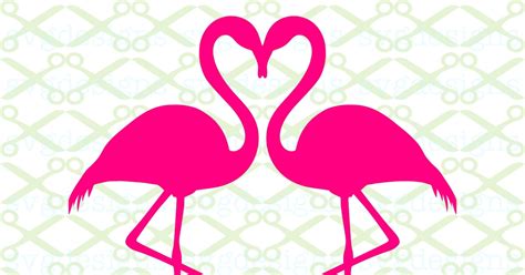 Two Flamingos Heart Svg Cricut And Silhouette Files Svg Dxf Eps Png