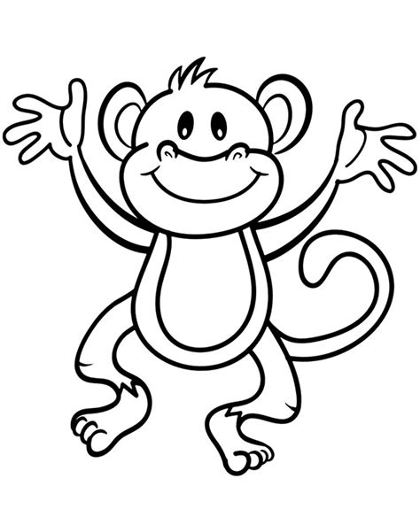 African Animals Coloring Pages Little Monkey To Download