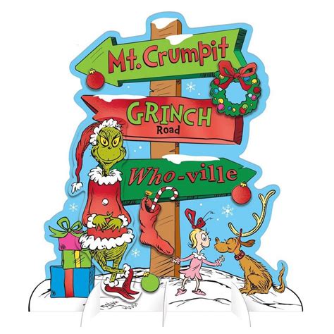 Traditional Grinch Whoville Table Sign 12 12in X 13 34in Party City