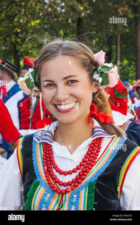 Poland Girl In Traditional Polish National Costume Stock Photo Alamy