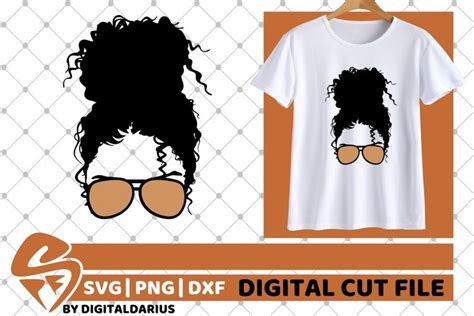Messy Bun Svg Afro Puffs Svg Glasses Svg Curly