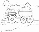 Coloring Truck Dump Printable Grassland Excavator Trucks Boys Animals Construction Garbage Dumptruck Sand Popular Realistic sketch template