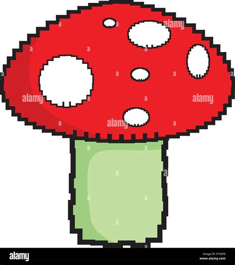 Isolated Pixelated Mushroom Icon Stock Vector Image And Art Alamy