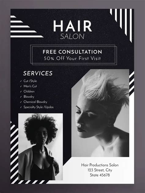 Salon Advertising Ideas Hair Advertising Hair Salon Marketing Salons Hair Poster Leaflet